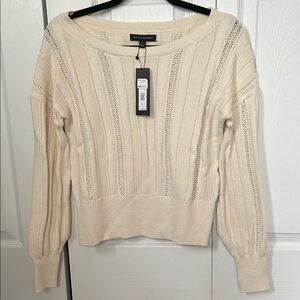 Banana Republic Cream Knit Sweater size Small, NWT
